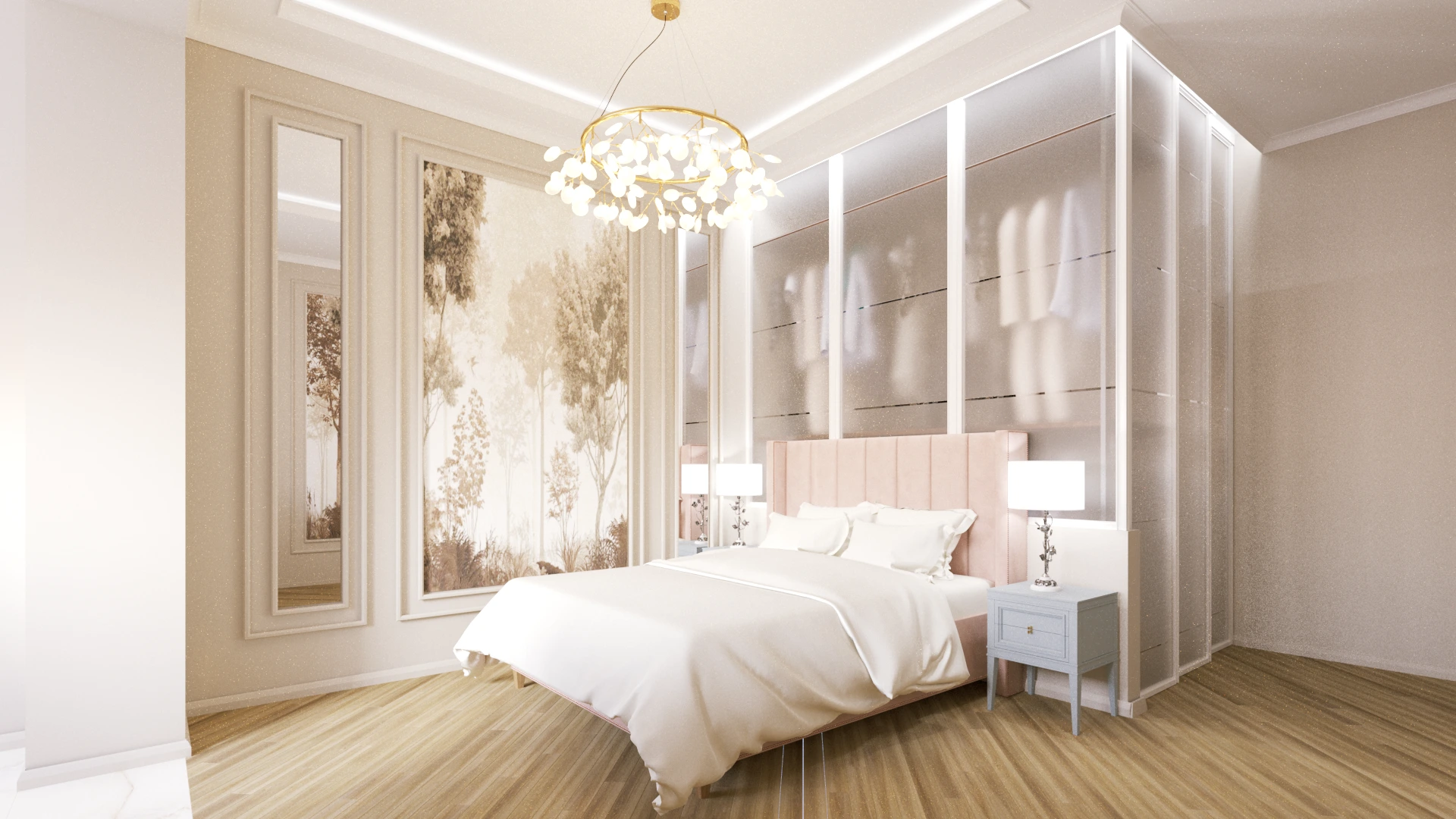 76 square meter apartment interior with furniture layout