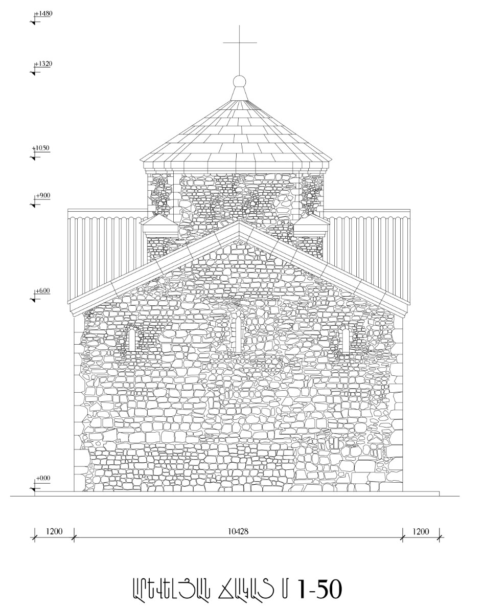 Architectural restoration drawings of Ptkes Berk