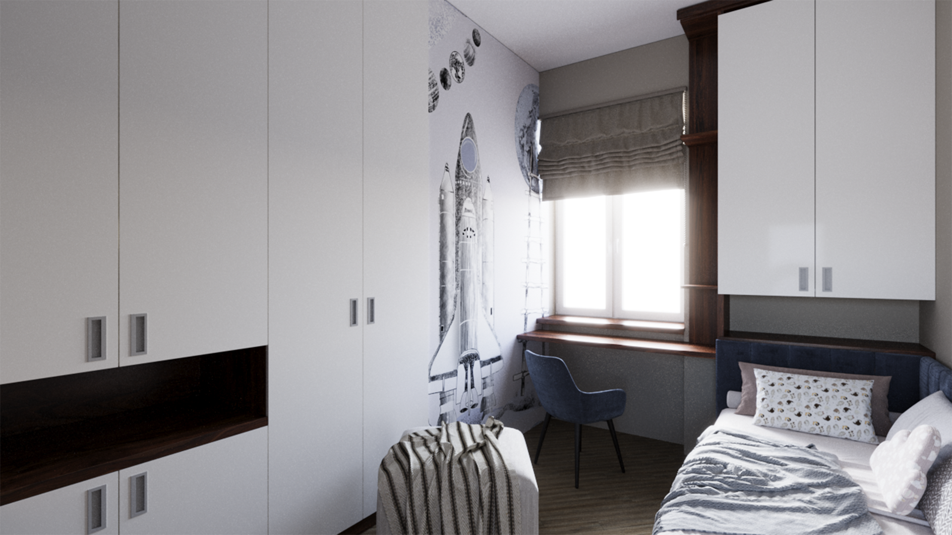 Apartment floor plan – residential interior project in Moscow, 76 square meters