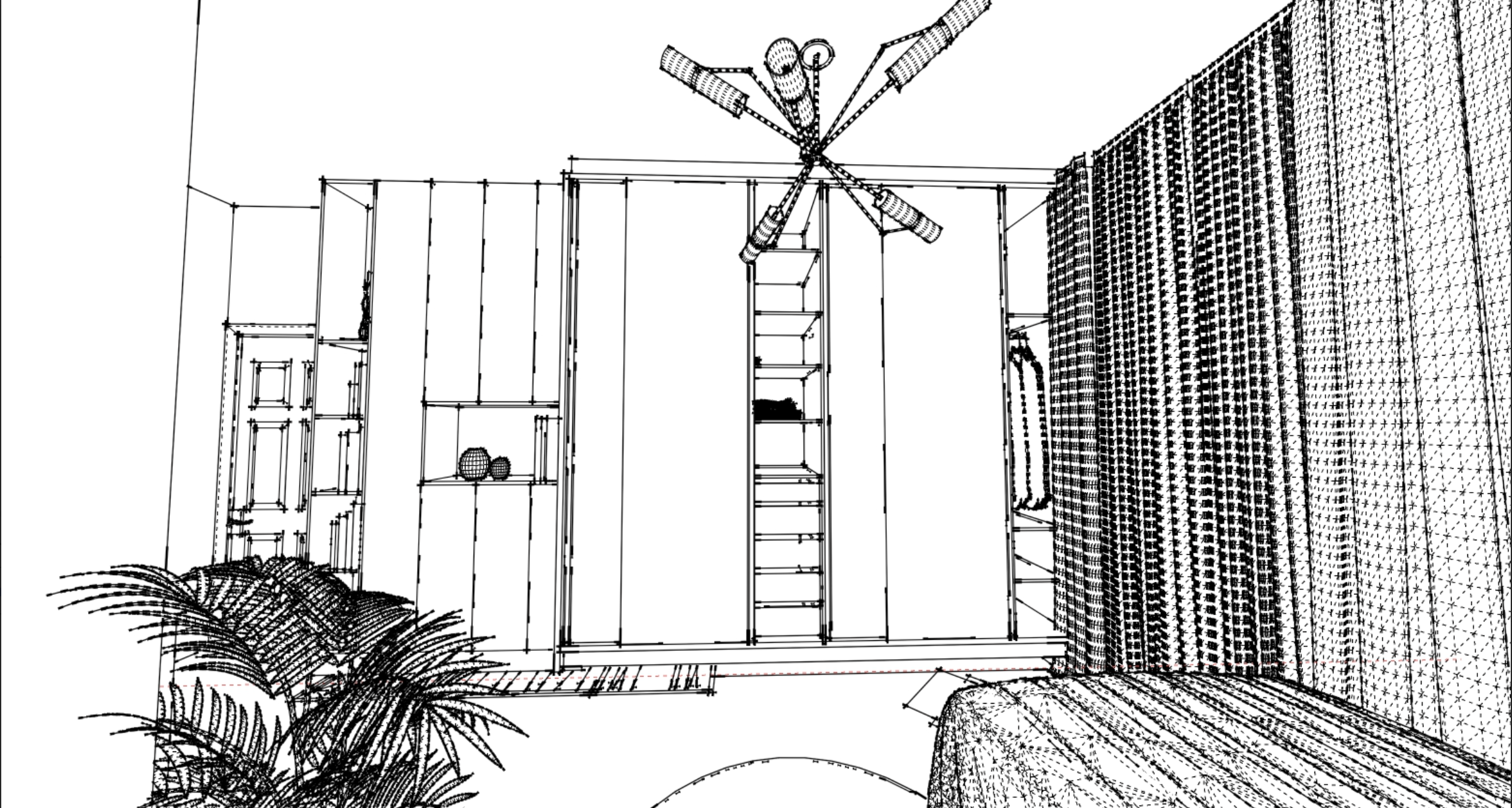 Lazarevskoe apartment - bedroom interior design sketch 