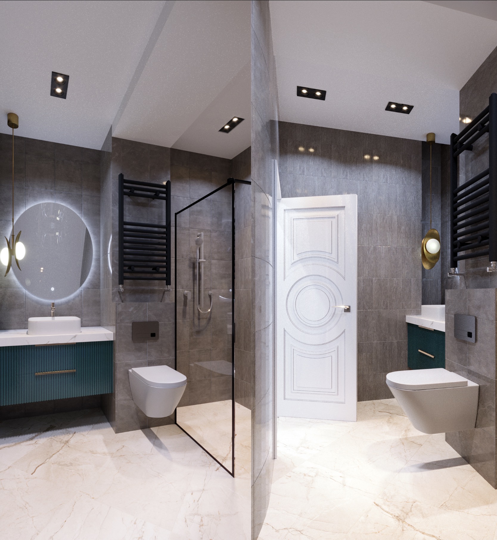 Bathroom - residential interior visualization 