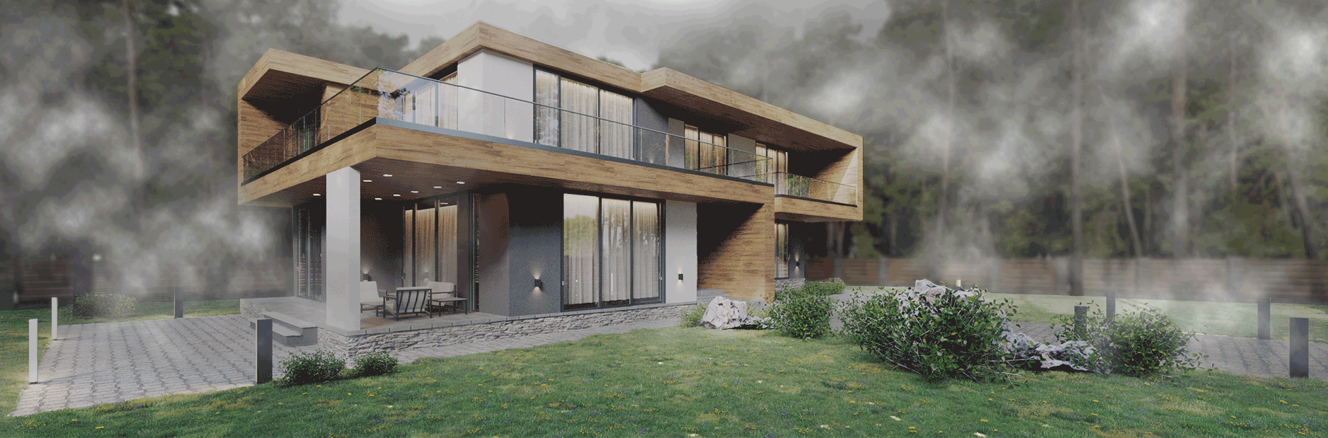 Living space with natural light and minimalist materials