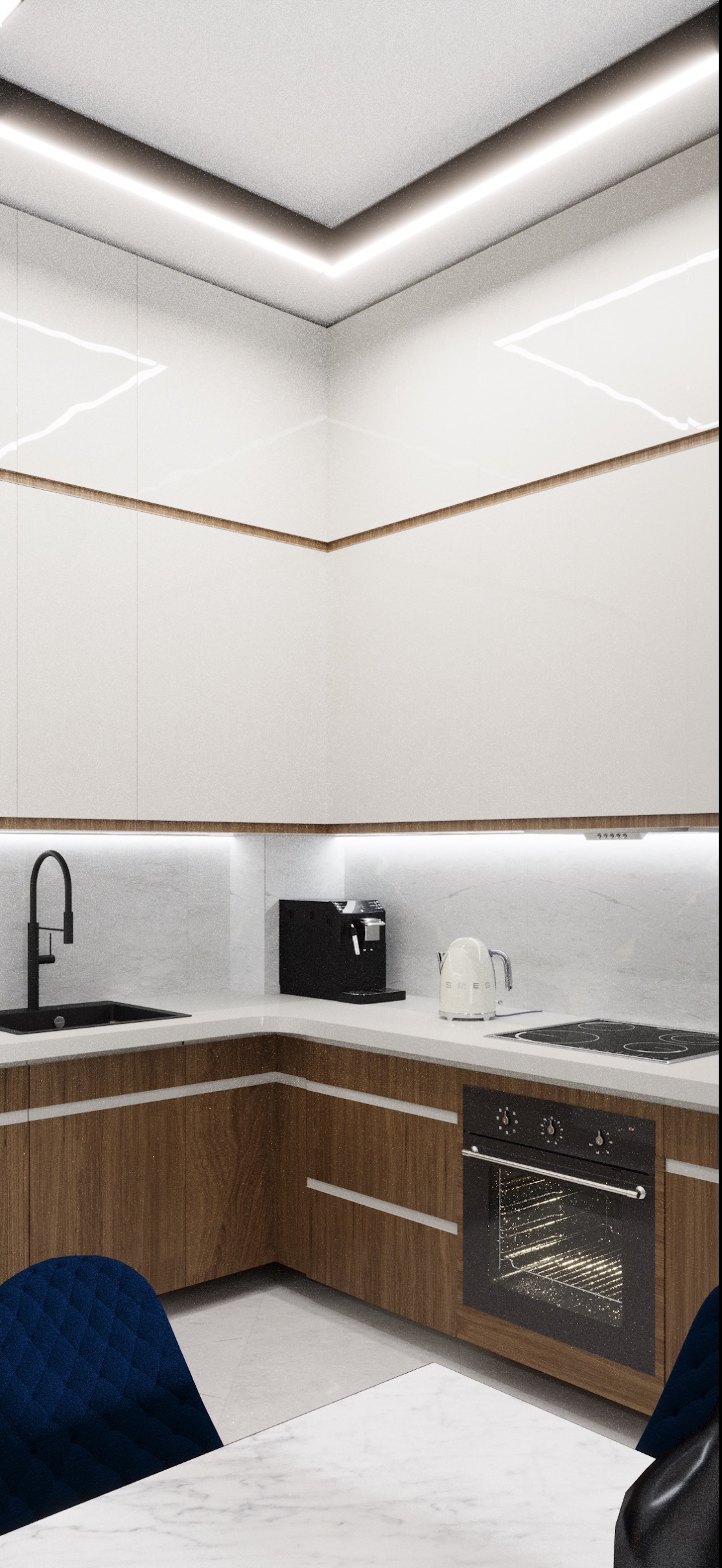 Kitchen - residential interior visualization 